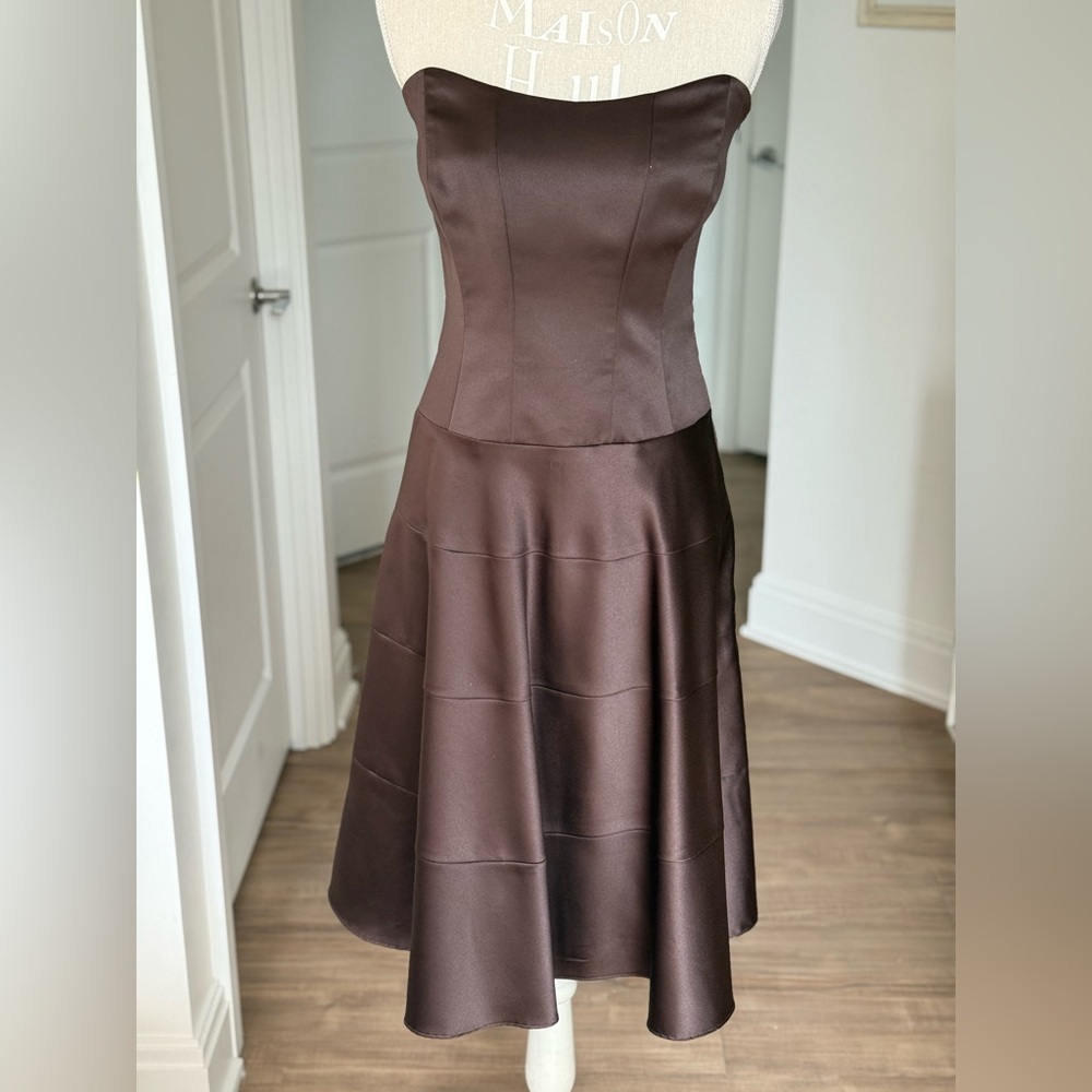 Nicole Miller Chocolate Strapless Dress